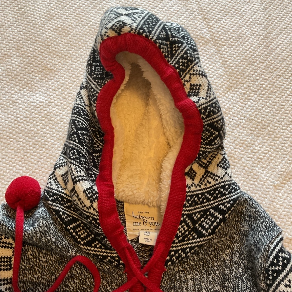 Nordic Fair Isle Zip Up Hoodie Cardigan Sweater - Picture 11 of 16